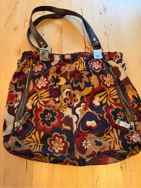 Franco Sarto Brown Multicolor Floral Shoulder Bag